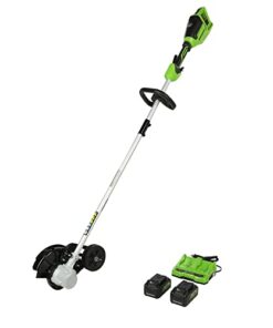 Greenworks 48V (2 x 24V) 8" Brushless Cordless Edger, (2) 4.0Ah Batteries and Dual Port Rapid Charger Included