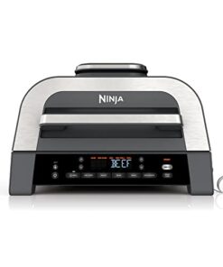 Ninja DG551 Foodi Smart XL 6-in-1 Indoor Grill with Air Fry, Roast, Bake, Broil, & Dehydrate, Foodi Smart Thermometer, 2nd Generation, Black/Silver