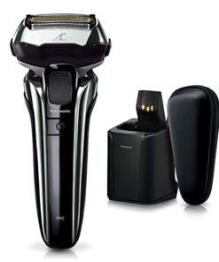 Panasonic ES-LV9W-S LAMDASH PRO Linear Motor 5-Blade Fully Automatic Cleaning Charger with semi-Hard case Silver Men's Shaver 100-240V Japan Import 2023 Model