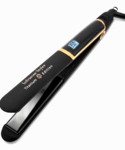 SRI Infrarose Titanium Styler – Professional Flat Iron with Floating Plates to Reduce Pulling – Hair Straightener for Curly, Damaged, Fine Hair, All Hair Types – Durable Design.