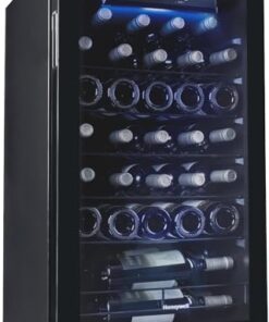 Honeywell 34 Bottle Compressor Wine Cooler Refrigerator, Large Freestanding Wine Cellar For Red, White, Champagne or Sparkling Wine, Digital Temperature Control, Stainless Steel