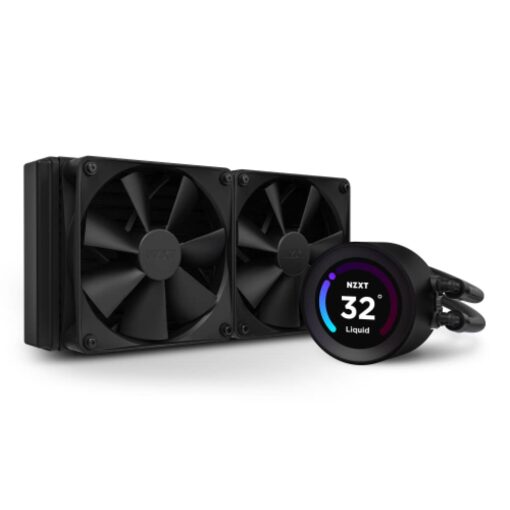 NZXT Kraken Elite 240 - RL-KN24E-B1 - 240mm AIO CPU Liquid Cooler - Customizable 2.36" LCD Display for Images, Performance Metrics and More - High-Performance Pump - 2 x F120P Fans - Black