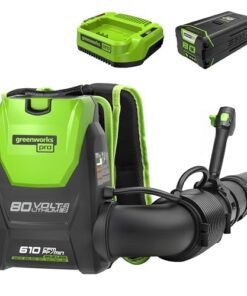 Greenworks 80V (180 MPH / 610 CFM / 75+ Compatible Tools) Cordless Brushless Backpack Blower, 5.0Ah Battery and Rapid Charger Included