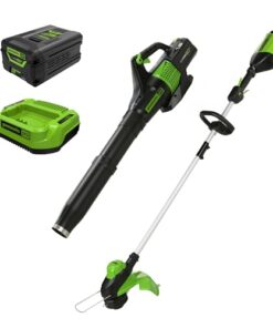 Greenworks 60V 13" Cordless String Trimmer & Leaf Blower Combo Kit, 4.0 Ah Battery and Charger Included