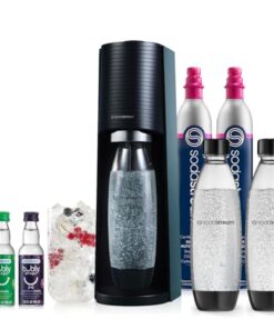 SodaStream Terra Sparkling Water Maker Bundle (Black), with CO2, DWS Bottles, and Bubly Drops Flavors