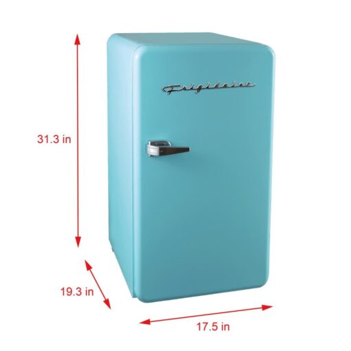 FRIGIDAIRE EFR372-BLUE 3.2 Cu Ft Blue Retro Compact Rounded Corner Premium Mini Fridge - Image 4