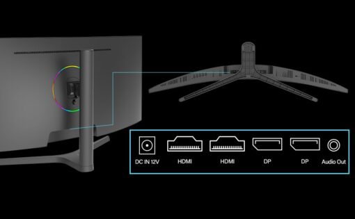 ZZA 34" UltraWide Curved QHD Monitor - Immersive Gaming Experience with 165Hz Refresh Rate, VA Panel, and AMD FreeSync Premium | HDR10 | 99% sRGB | 3440x1440 - Image 4