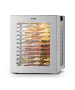 VEVOR Food Dehydrator Machine, 12 Stainless Steel Trays, 850W Electric Food Dryer with Adjustable Temperature & 24-Hour Timer, Freeze Dryer for Jerky, Meat, Fruit, Vegetables, Herbs, Dog Treats