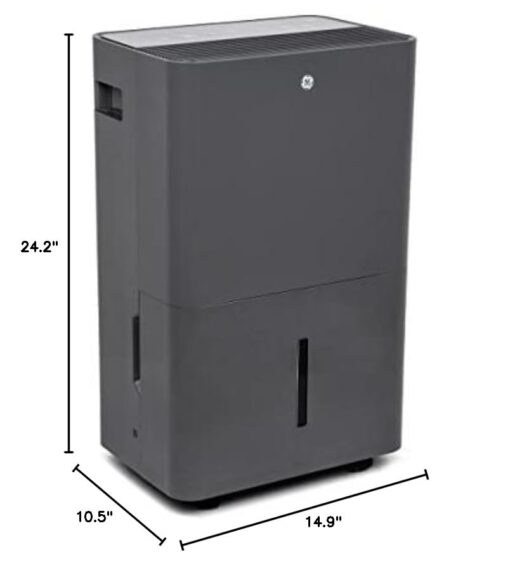 GE Smart Energy Star Portable Dehumidifier w/WiFi for Basement, Bedroom, Bathroom, Garage, Large Rooms up to 4500 Sq Ft, 50Pint w/Removable Bucket & Continuous Drain Connect for Auto/Manual Drainage - Image 2