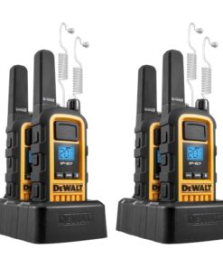 DEWALT DXFRS800 2 Watt Heavy Duty Walkie Talkies - Waterproof, Shock Resistant, Long Range & Rechargeable Two-Way Radio with VOX