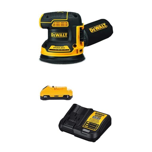 DEWALT 20V MAX Orbital Sander, Tool Only with 20V MAX Battery Pack with Charger, 3-Ah (DCW210B & DCB230C)