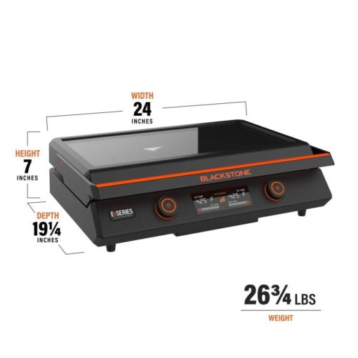 Blackstone 22-Inch Electric Griddle - 1200W Non Stick Ceramic Titanium Coated Stainless Steel Tabletop Griddle with EZ-Touch Control Dial, LCD Display, Patented Rotate & Remove Glass Hood - 8001 - Image 8