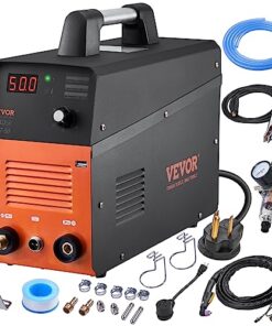 VEVOR Plasma Cutter, 50Amp, Air Cutting Machine with Plasma Torch, 110V/220V Dual Voltage AC IGBT Inverter Metal Cutting Equipment for 1/2" Clean Cut Aluminum and Stainless Steel, Black
