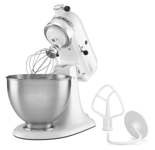 KitchenAid Classic Series 4.5 Quart Tilt-Head Stand Mixer K45SS, White - Image 5