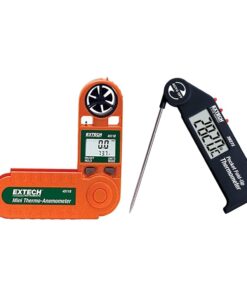 Extech 45118 Mini Waterproof Thermo Anemometer and Extech 39272 Pocket Fold up Thermometer with Adjustable Probe Bundle