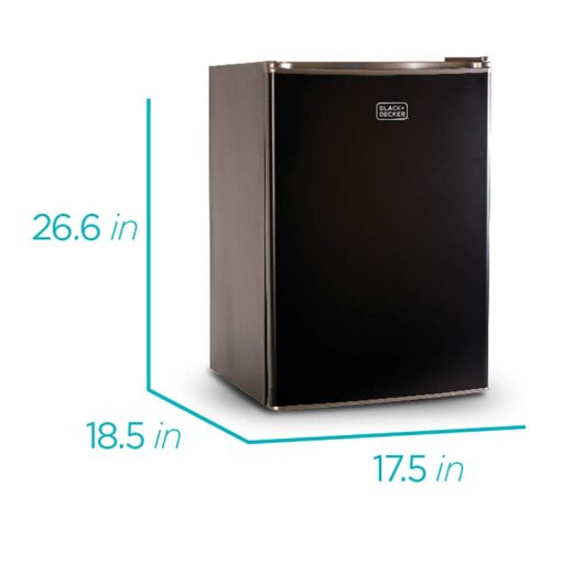 BLACK+DECKER BCRK25B Compact Refrigerator Energy Star Single Door Mini Fridge with Freezer, 2.5 Cubic Feet, Black & EM031MB11 Digital Microwave Oven with Turntable Push-Button Door, Child Safety Lock - Image 6