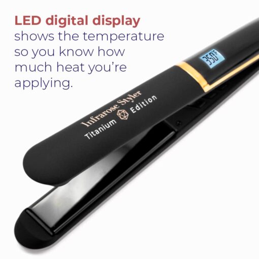 SRI Infrarose Titanium Styler – Professional Flat Iron with Floating Plates to Reduce Pulling – Hair Straightener for Curly, Damaged, Fine Hair, All Hair Types – Durable Design. - Image 3