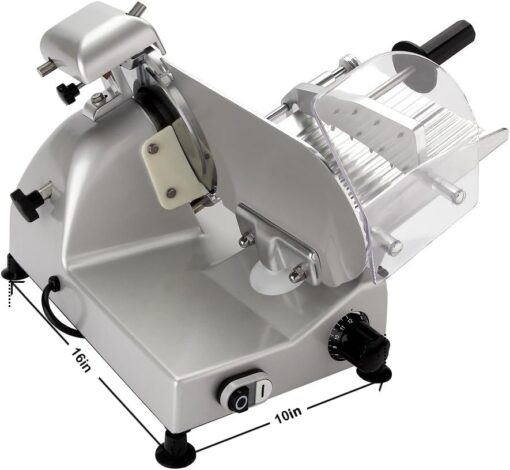 BESWOOD 10" Premium Chromium-plated Steel Blade Electric Deli Meat Cheese Food Slicer Commercial and for Home use 240W BESWOOD250 - Image 3