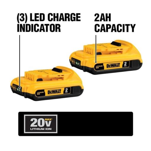 DEWALT 20V MAX Battery Adapter Kit, 18V to 20V, 2 Batteries and Charger Included (DCA2203C) - Image 2