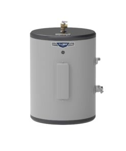 GE Appliances 18 Gallon Versatile Electric Water Heater with Adjustable Thermostat & Drain Valve, Side Port Lowboy, Point of Use, 240 Volt
