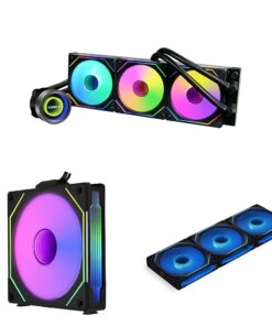 Lian Li GA2T36INB Galahad II Trinity 360 AIO CPU Liquid Cooler 360mm & SL Infinity 120 Reverse Blade Black Single Pack & UNI Fan SL-Infinity 120 RGB Triple Pack Black with Controller - UF-SLIN120-3B