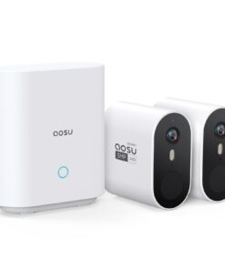 AOSU Security Cameras Wireless Outdoor - 3K 5MP Ultra HD, Home Security System, 240-Day Battery Life, Motion Detection, 166° Wide View, Night Vision, 32GB Local Storage, No Monthly Fee