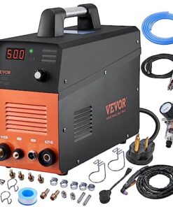 VEVOR Plasma Cutter, 50Amp, Non-Touch Pilot Arc Air Cutting Machine with Torch, 110V/220V Dual Voltage AC IGBT Inverter Metal Cutting Equipment for 1/2 in Clean Cut Aluminum and Stainless Steel