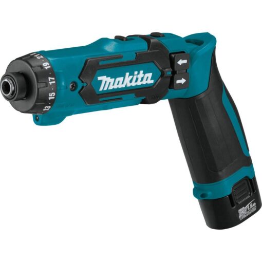 Makita DF012DSE 7.2V Lithium-Ion Cordless 1/4" Hex Driver-Drill Kit with Auto-Stop Clutch - Image 8