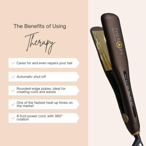 Therapy Iron Gold Edition - 1 1/4" Ceramic Plates with Infrared Technology That Repairs Hair - Image 7