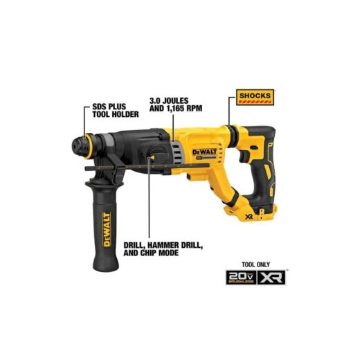 DEWALT 20V MAX Rotary Hammer, SDS Plus, 1-1/8-Inch, Tool Only (DCH263B) - Image 8