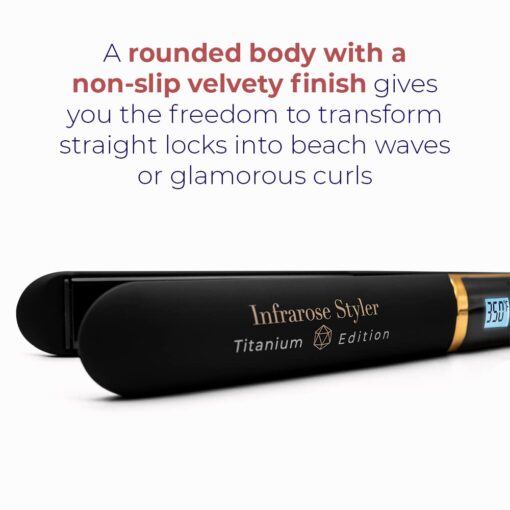 SRI Infrarose Titanium Styler – Professional Flat Iron with Floating Plates to Reduce Pulling – Hair Straightener for Curly, Damaged, Fine Hair, All Hair Types – Durable Design. - Image 6