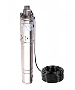 ZYIY 3.5 Inch Tube Stainless Steel Deep Well Pump 1HP Submersible Screw Well Pump 220-240V/60Hz Well Water Pump Max.Head 100m/328ft Flow 8GPM 90mm Well Pump for Home and Industrial Garden Agricultural