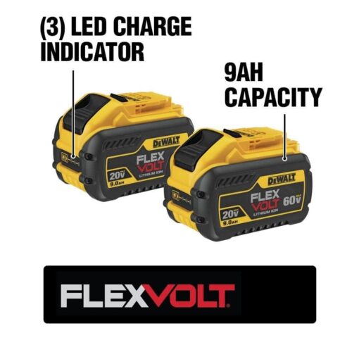 DEWALT FLEXVOLT 20V/60V MAX* Batteries, 9.0-Ah, 2-Pack (DCB609-2) - Image 6