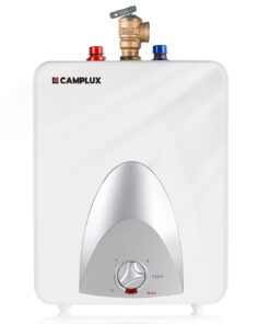 CAMPLUX Electric Mini Tank Water Heater 2.5 Gallons (ME25), Eliminate Time for Hot Water - Shelf, Wall or Floor Mounted