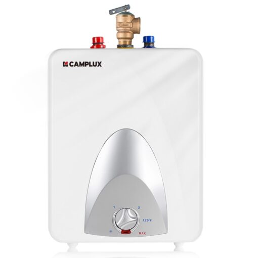 CAMPLUX Electric Mini Tank Water Heater 2.5 Gallons (ME25), Eliminate Time for Hot Water - Shelf, Wall or Floor Mounted