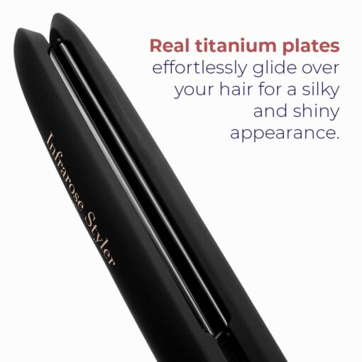SRI Infrarose Titanium Styler – Professional Flat Iron with Floating Plates to Reduce Pulling – Hair Straightener for Curly, Damaged, Fine Hair, All Hair Types – Durable Design. - Image 7