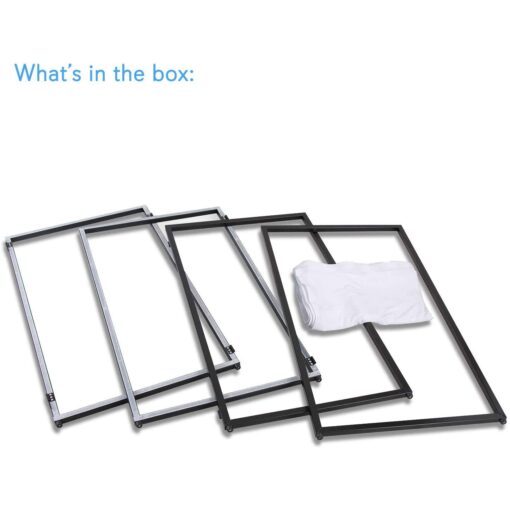 Pyle DJ Booth Foldable Cover Screen - Portable Event Facade Front Board Video Light Projector Display Scrim Panel with Folding Steel Frame Panel Stand, Stretchable Lycra Spandex - PDJFAC10 (White) - Image 5