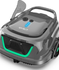 (New Upgraded) WYBOT A1 Cordless Robotic Pool Cleaner, Automatic Pool Vacuum with 120 Mins, Double Filters, LED Indicator, Fast Charging, Ideal for Above Ground Flat Pools - Black & Green