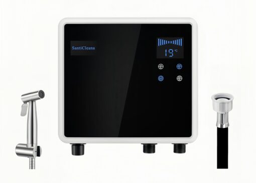 SantiCleana Ozone Laundry Washer System - 2 Outlets! - Stainless Sprayer - Black Hose