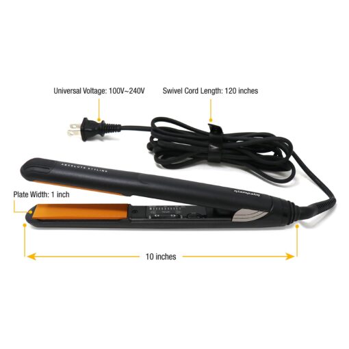 Glampalm Ceramic Flat Iron Hair Straightener, 140°-450° Degree, 25 Sec Heat Up. 11 Heat Settings Vibrato 1" Styling Iron. Korean No.1 Salon Haircare Tool, 3D Swivel Cord (GP225) - Image 4