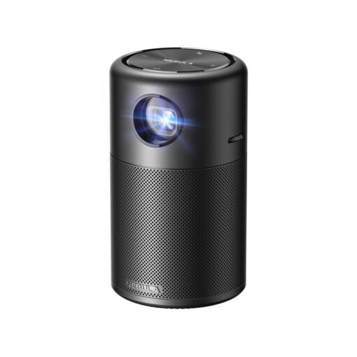 Anker NEBULA Capsule, Smart Wi-Fi Mini Projector, 100 ANSI Lumen Portable Projector, 360° Speaker, Movie Projector, 100 Inch Picture, 4Hr Video Playtime for Inside and Outside, Watch Anywhere