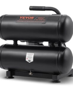 VEVOR Air Compressor, 4.6 Gallon Steel Tank, 1HP 2.2CFM@90 PSI Oil Free Air Compressor & Max 120PSI Pressure, 80dB Ultra Quiet Portable Compressor for Auto Repair, Tire Inflation, Spray Painting, 120V
