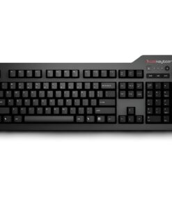 Das Keyboard 4 Professional Wired Mechanical Keyboard, Cherry MX Blue Mechanical Switches, 2-Port USB 3.0 Hub, Volume Knob, Aluminum Top (104 Keys, Black)