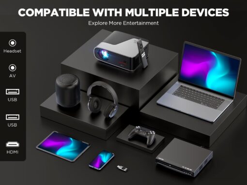 [Netflix Officially/AI Auto Focus] Smart Projector with WiFi and Bluetooth,Dolby Audio,DBPOWER Native 1080p Projector with Apps Built-in Netflix/Hulu/Disney+/Peacock, 600ANSI Movie Projector - Image 3
