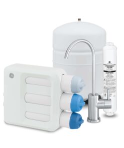 GE 5-Stage Reverse Osmosis Under Sink Water Filtration System with Faucet | Reduces 95+ Impurities including Lead, Chlorine, Arsenic | Filters FQ18PN, FQ18MN, FQ18RT | GXRV40TBN