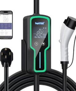SOPHTRANS Level 2 EV Charger,10 to 40 Amp with J1772 NEMA 14-50 Thick Cable (8AWG), Wall Mounted & Portable Electric Car Charger with WiFi (100-240V,25ft) (Black)