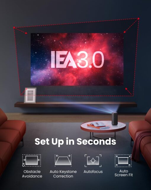NEBULA Capsule 3 GTV Projector, Netflix Officially Licensed, 1080P Smart Mini Projector with Wi-Fi, 2.5 Hours of Playtime, 120-Inch Display, Dolby Digital, Ultra Portable for Any Space - Image 3