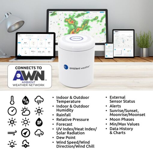 Ambient Weather WS-5000-IP3 Ultrasonic Professional Smart Weather Station with Remote Monitoring and Alerts - Image 4