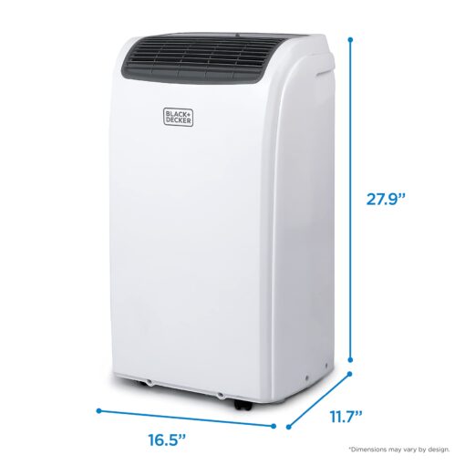 BLACK+DECKER Smart Portable Air Conditioner with Heat, 12,000 BTU ASHRAE 128 (8,000 BTU DOE) Cooling, 9,000 BTU Heating for Rooms up to 550 Sq. Ft., Follow Me Remote, BPACT12HWT, White - Image 2