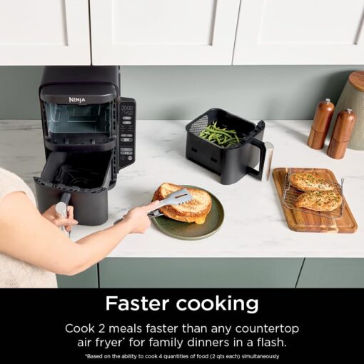 Ninja Air Fryer, 8 QT DoubleStack 2-Basket, Space Saving Design, Cooks 2lb Chicken Wings, Feeds up to 6 People, 6-in1 Air Fryer, Roast, Bake & More, Easy to Clean, Dishwasher Safe Parts, Black, SL201 - Image 6